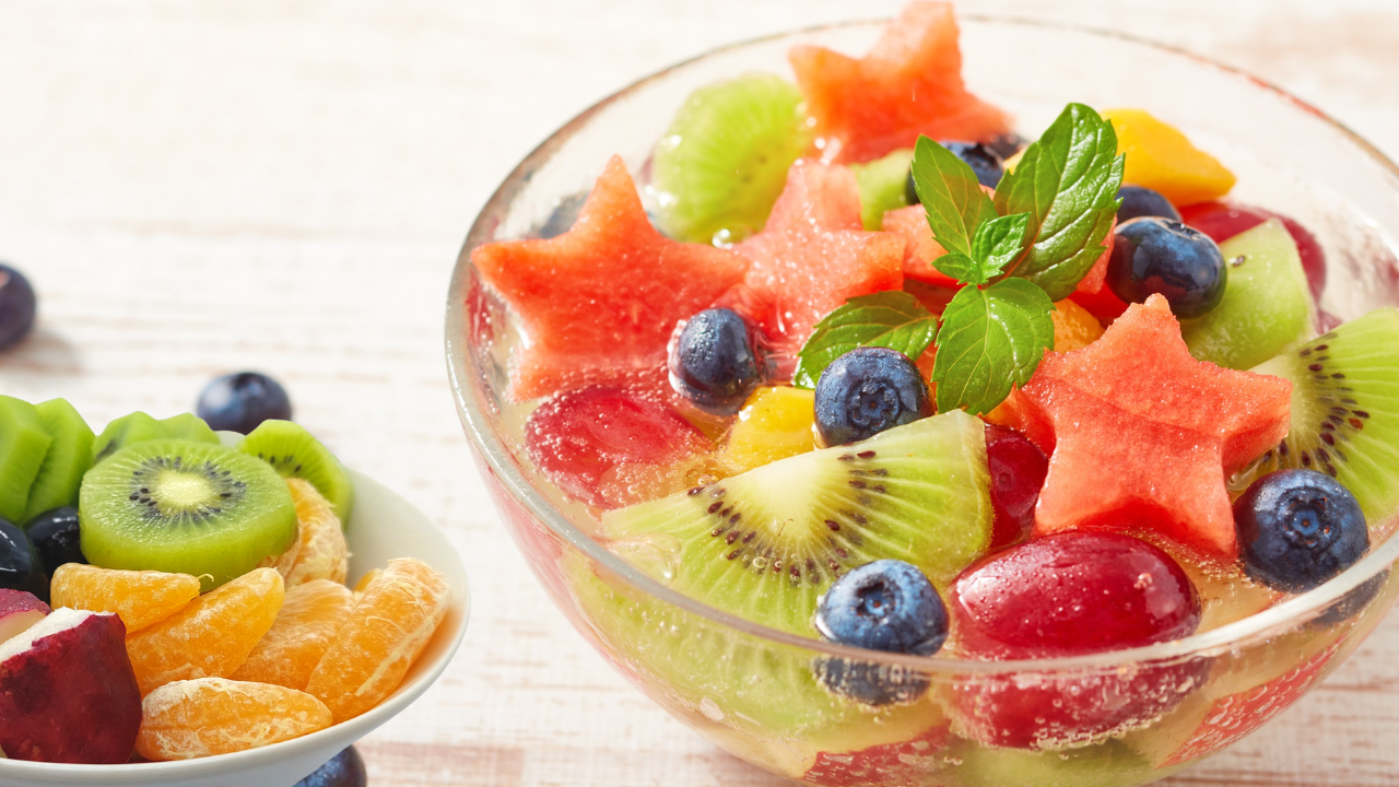 Colorful healthy salad and whole foods